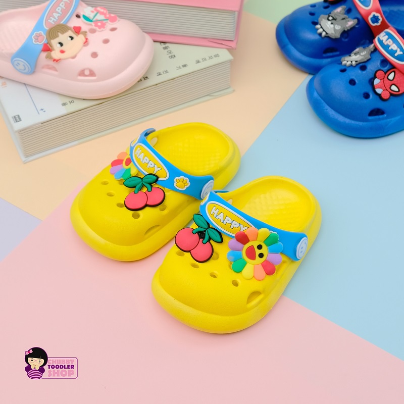 Minipetite SH2140N  Sepatu Sendal Bapao Karakter Kartun Sendal Anak Baim Baby Kartun Lucu Elastis Anti Slip Usia 1-6 Tahun Ukuran 21-31