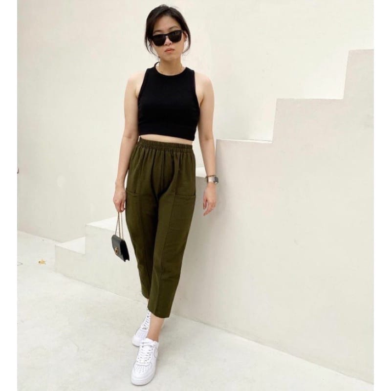 Lucio Pants Celana wanita Linen Katun Rami Jumbo Dan Standart