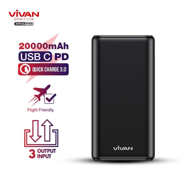 VIVAN POWER BANK 20000 MAH VPB-H20S KAPASITAS REAL POWERBANK 20000 MAH FAST CHARGING VIVAN