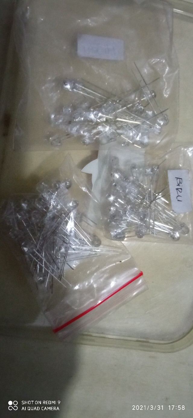 Led 5mm Bening 2 Warna Cahaya Hijau Merah
