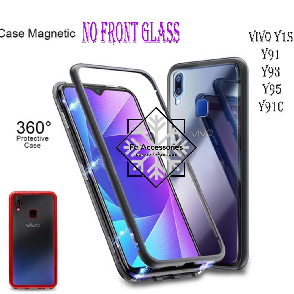 Case Magnetic VIVO y91 Y91C y93 y95 Y1S Casing Magnetic Metal Glass Hard Case