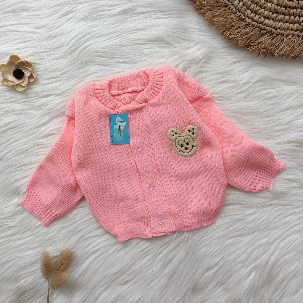 Sweater rajut bayi 0-6 bulan / Baju hangat bayi / Cardigan bayi / Atasan bayi murah