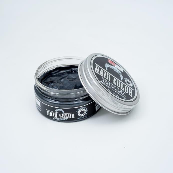 PEWARNA RAMBUT HITAM POMADE WARNA HITAM TEMPORARY TITANIUM BLACK