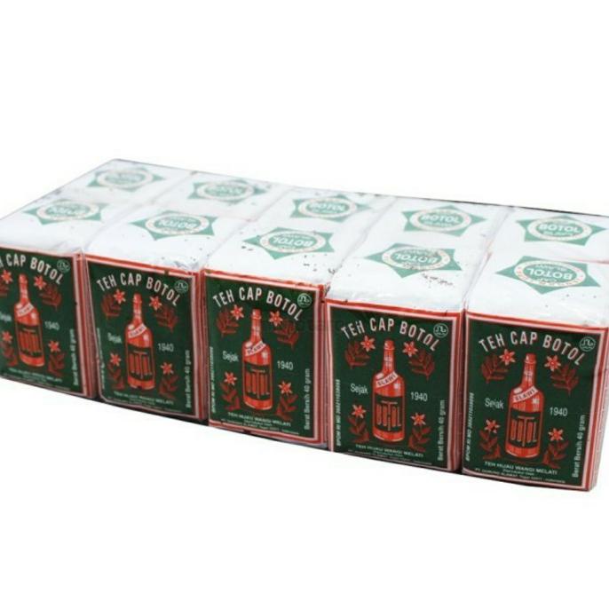 

[[BISA COD]] Teh Cap Botol Hijau Tubruk Slawi Bubuk 40gr x 10pak Melati Jasmine TERBARU Kode 235