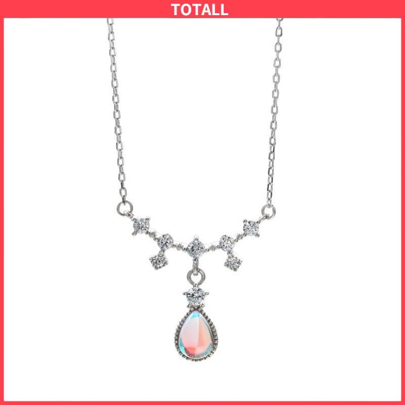 COD Kalung Fashion Wanita All-match Niche Design Light Luxury Moonstone Water Drop Necklace-Totall