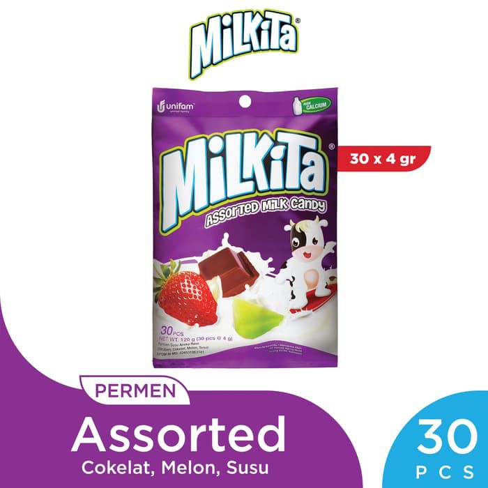 

MILKITA CANDY ASSORTED BAG PREMIUM LOKAL 30 pcs X 4 g
