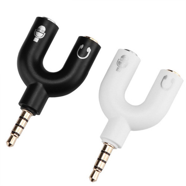 Audio Splitter U Shape jack 3.5mm Male to Dual Female 3.5mm audio &amp; mic