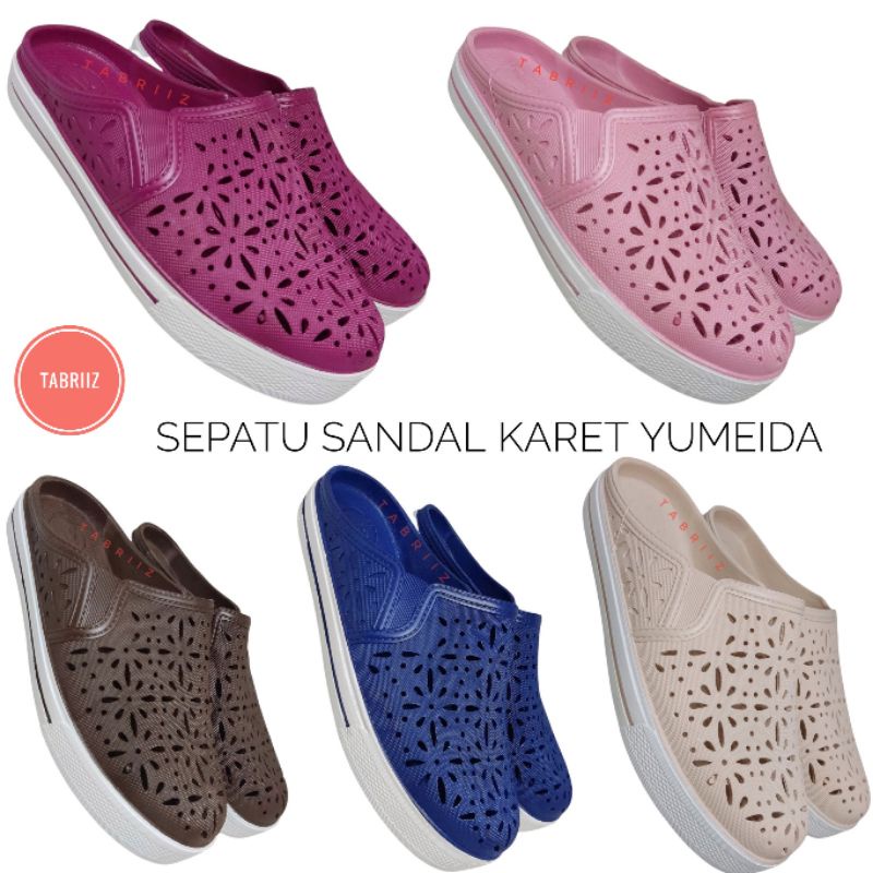 Sepatu Sandal Wanita Yumeida Sandal Slop Wanita Sandal Karet Wanita - Model Trendi Empuk Nyaman dipakai