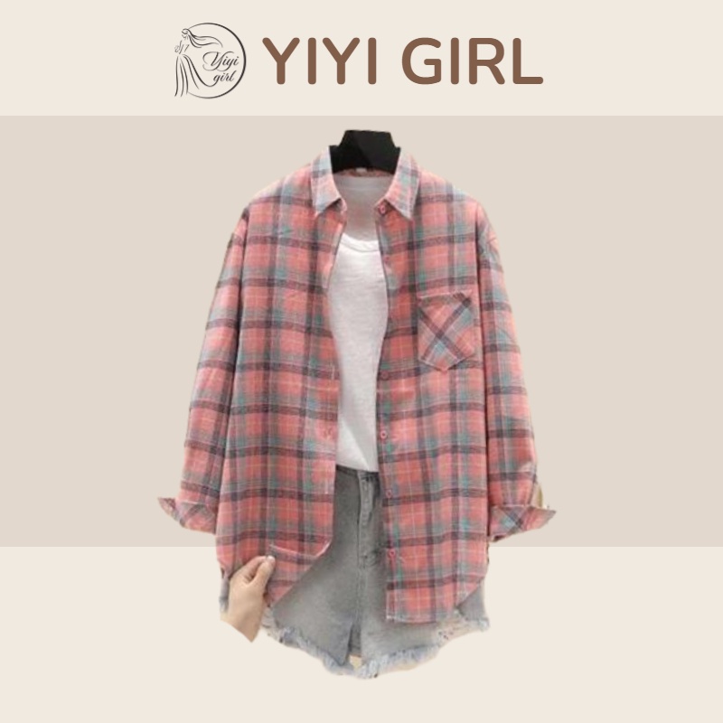 YIYI GIRL - Kemeja Wanita Casual Lengan Panjang