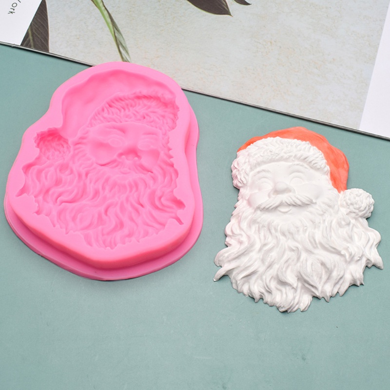 Cetakan Resin Epoksi Kue Handmade Bahan Silikon Desain Santa Claus Untuk Dekorasi Rumah