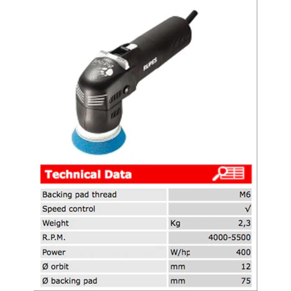 RUPES BIGFOOT LHR 75E Mini UNIT ONLY Mesin Poles Dual Action Garansi Resmi MURAH