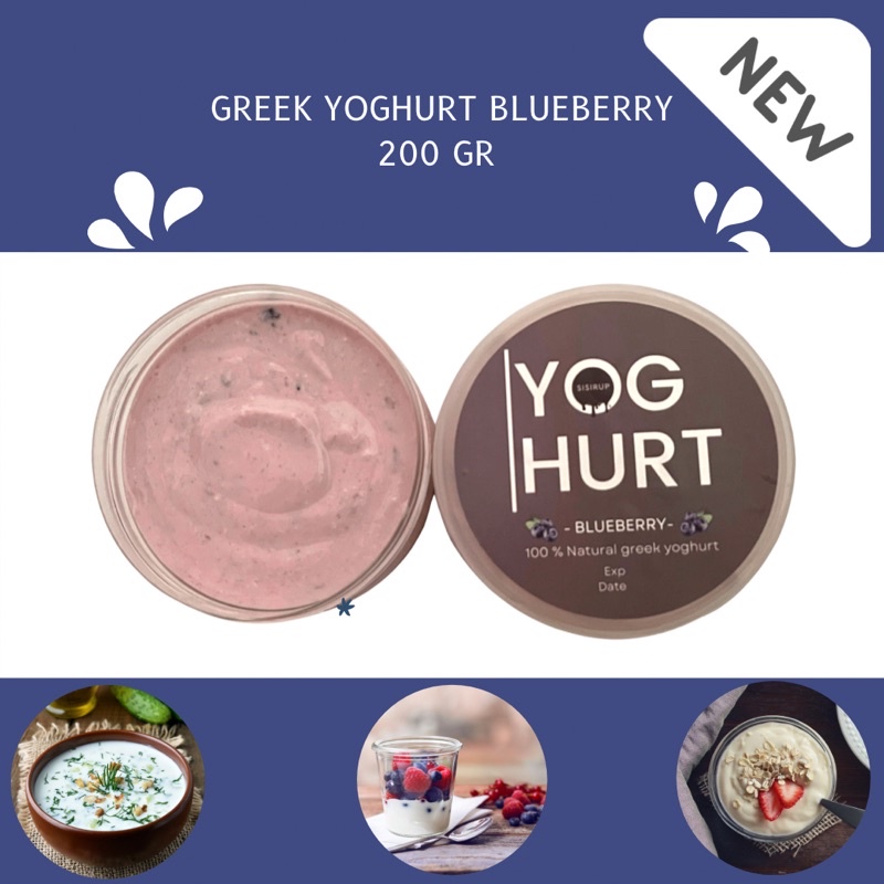 Greek Yoghurt Blueberry / Bluberi 200 GR / Homemade Greek Yoghurt