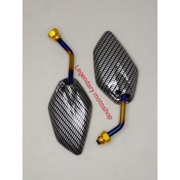 SPION KARBON TWOTONE MINI MODEL JUPITER DAUN BUAT MIO FINO DLL UNIVERSAL YAMAHA