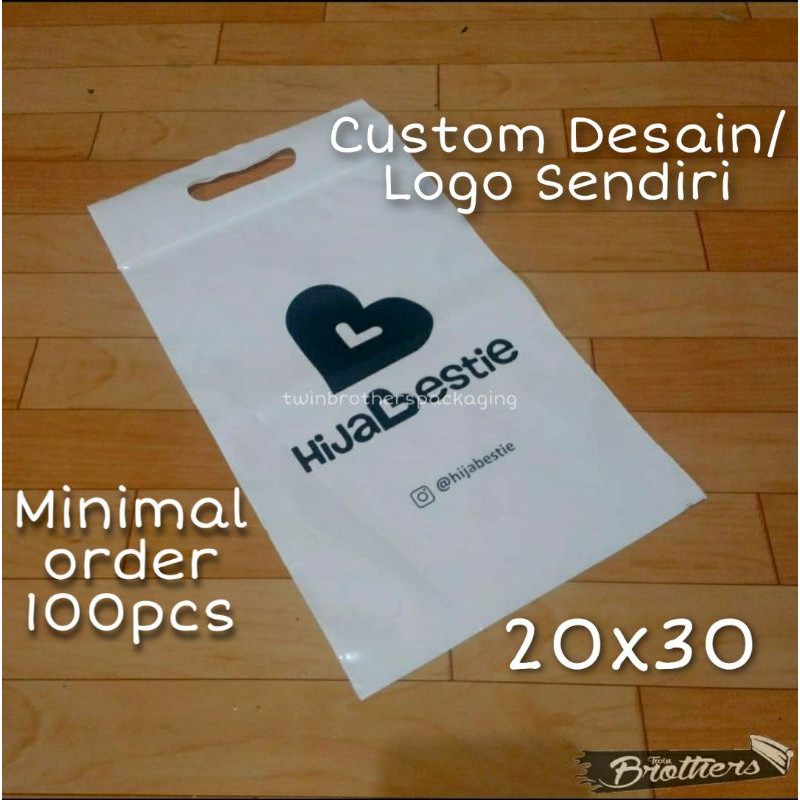 Sablon Plastik Ziplock 20x30 1 warna -  custom logo sendiri