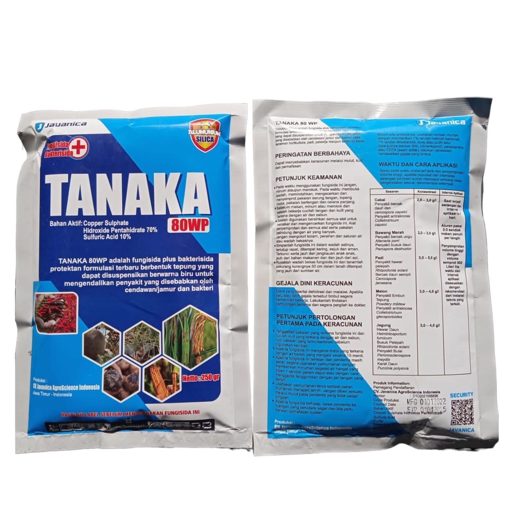 Fungsida Tanaka 80WP 250 Gram (Obat Layu Fusarium &amp; Bakteri)