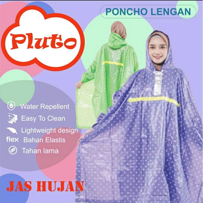 Jas Hujan Polkadot Mantol Kelelawar Polkadot Ponco Lengan Cantik dan Awet