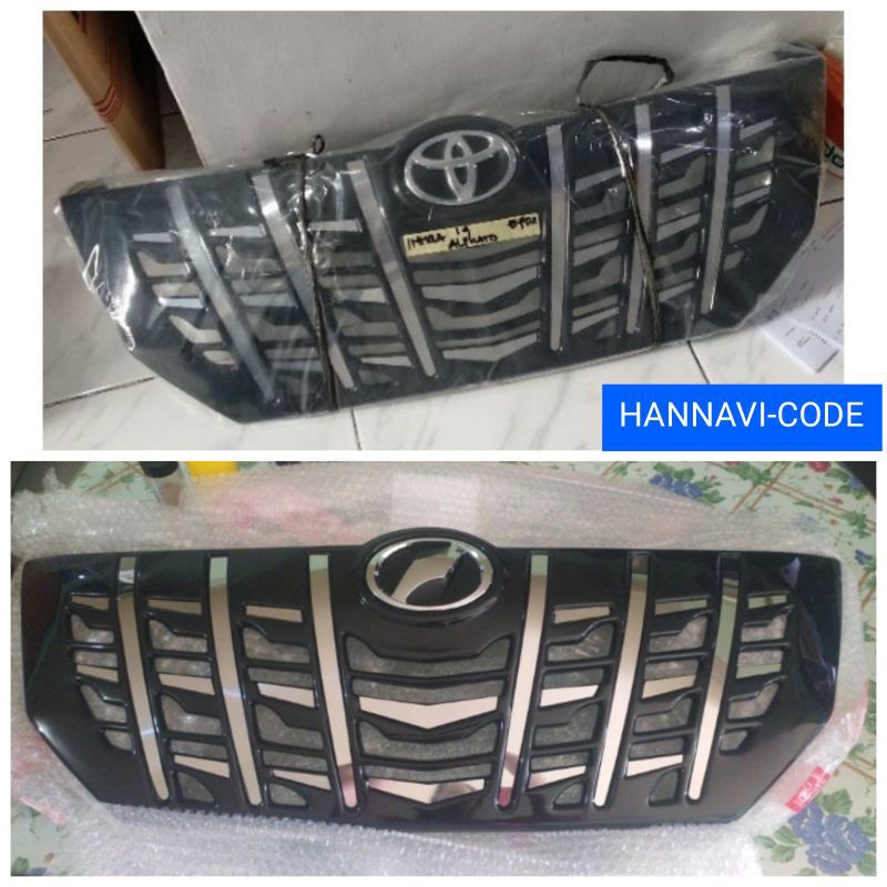 Grill Depan Grand innova 2014 2015 Model Alphard BLACK GLOSSY - HITAM DOFF Plastik ABS ISOKA