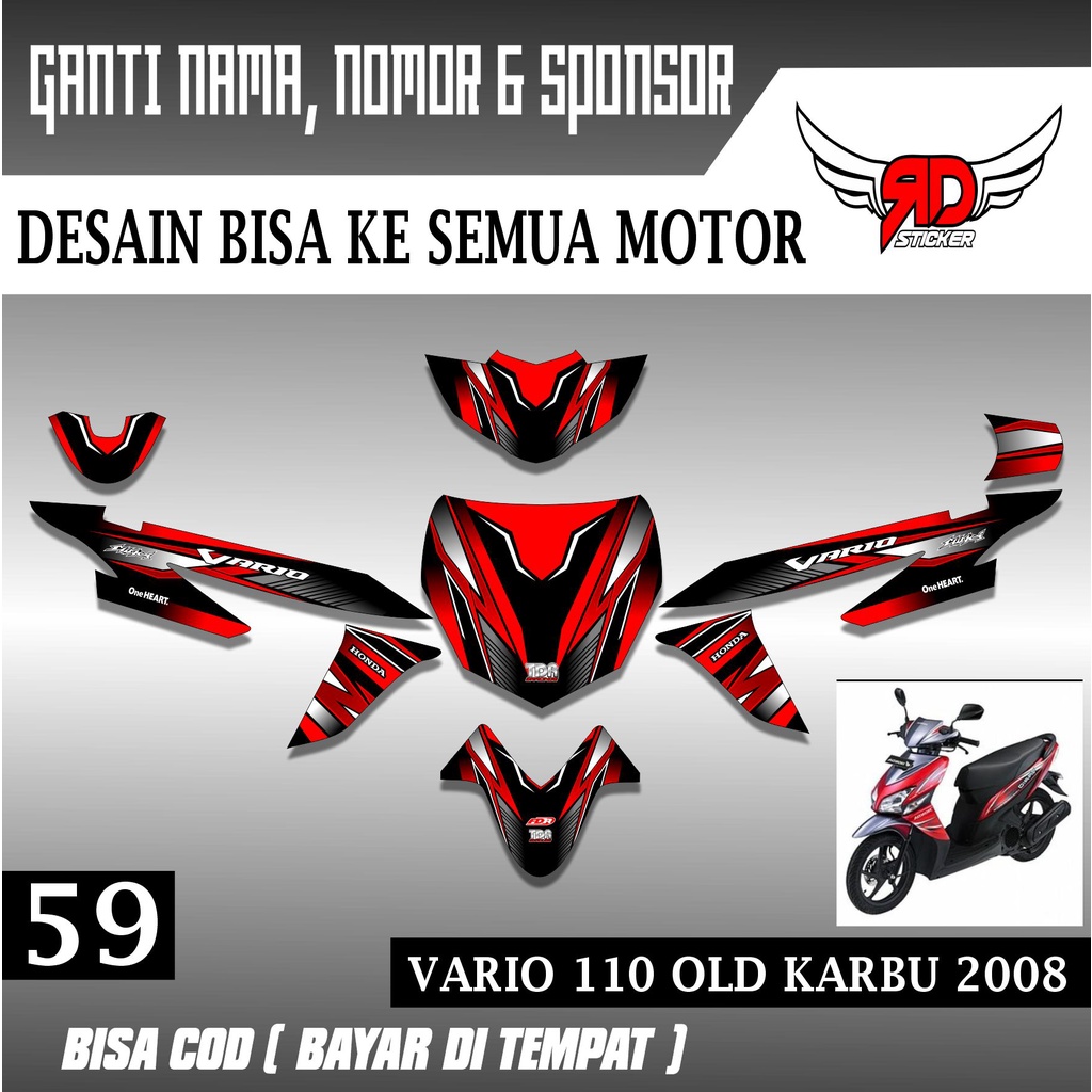Sticker Decal VARIO 110 OLD KARBU Variasi Racing Lis Full Bodi Stiker Dekal Striping Honda Vario Kar