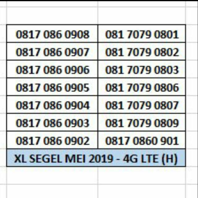 Kartu Perdana XL Axiata 11 Digit Nomer Nomor Cantik Nocan SEGEL 4G LTE 0809 super unik Murah Bagus