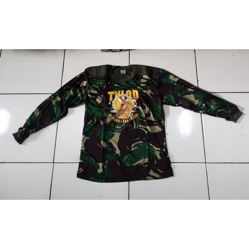 Kaos Bantalan Loreng TNI AD|kaos Loreng TNI lengan panjang|Kaos penembak loreng TNI AD