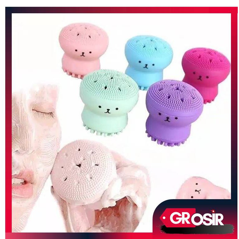 Grosir - S789 Sponge Make Up Gurita / Sponge Pembersih Wajah/ Gurita Silicon Pembersih Wajah / Spons