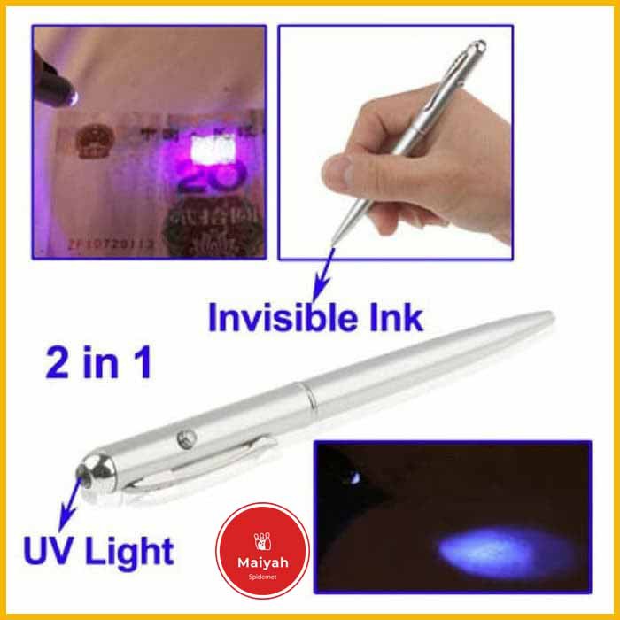 

Invisible Ink Pen UV Light Pulpen Senter Ultraviolet Rahasia bolpoin polpen ajaib seter Ultra violet