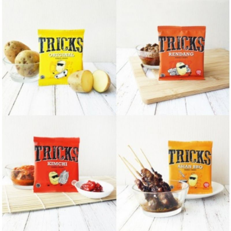 

TRICKS BISKUIT KENTANG POTATO BAKED CHIPS 1BOX ISI 10 PCS