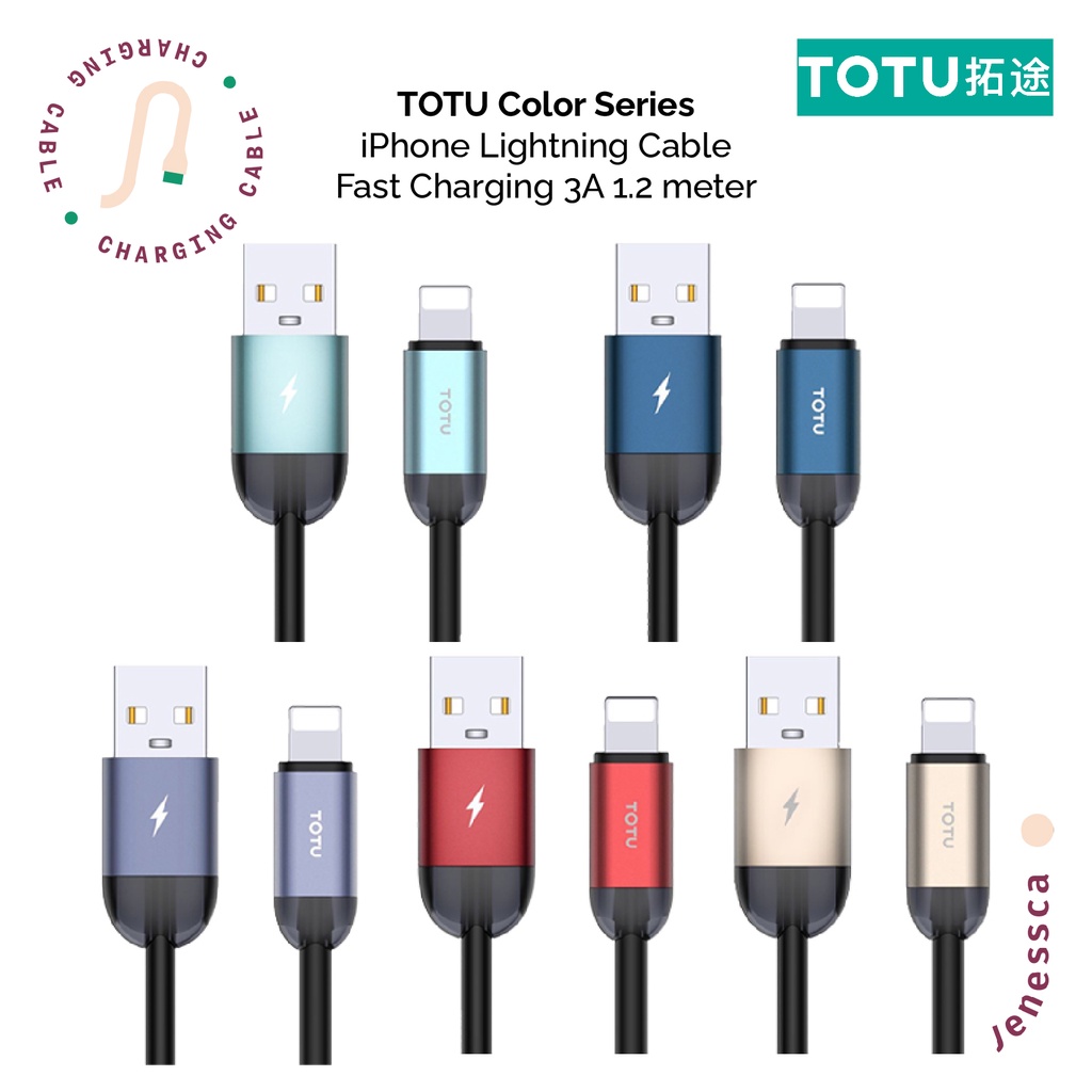 TOTU Kabel Data iPhone Charger Lightning USB 2.4A Fast Charging