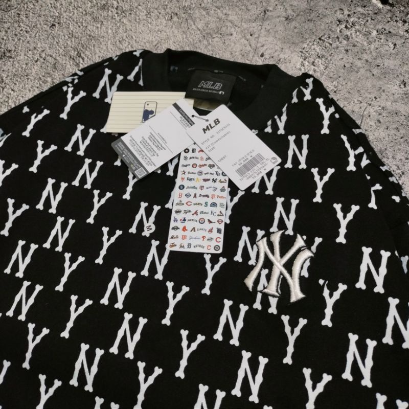 CREWNECK NY MLB FULL PRINT BORDIR HITAM AUTHENTIC FULLTAG &amp; LEBEL