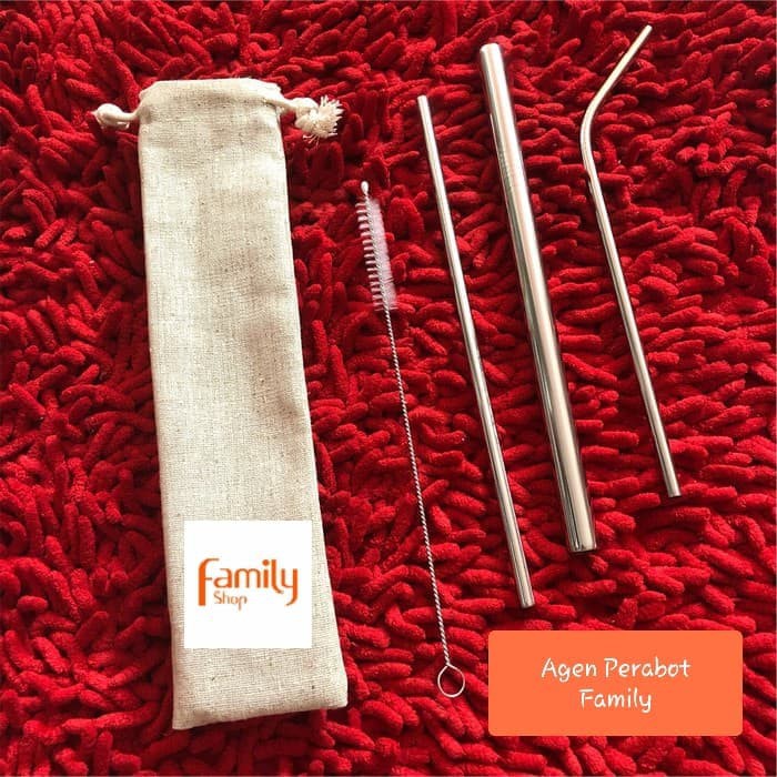 

PAKET HEMAT Sedotan Stainless 5pcs (3 straw + 1 brush + 1 pouch Blacu) APF32
