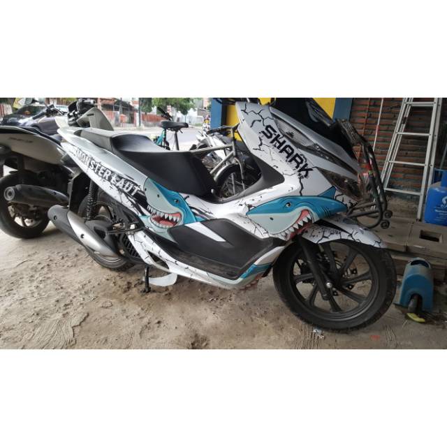 Decal Sticker Honda PCX 150 Fullbody Desain Shark 002