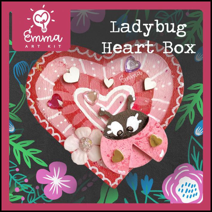 

Promo Emma Art Kit: Lovey-Dovey Ladybug Heart Box Bonus White Marker! Diy