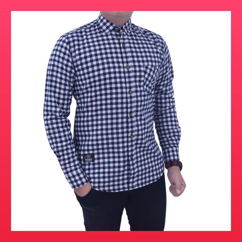 KEMEJA FLANEL PRIA LEVIS NAVY LIST BIRU