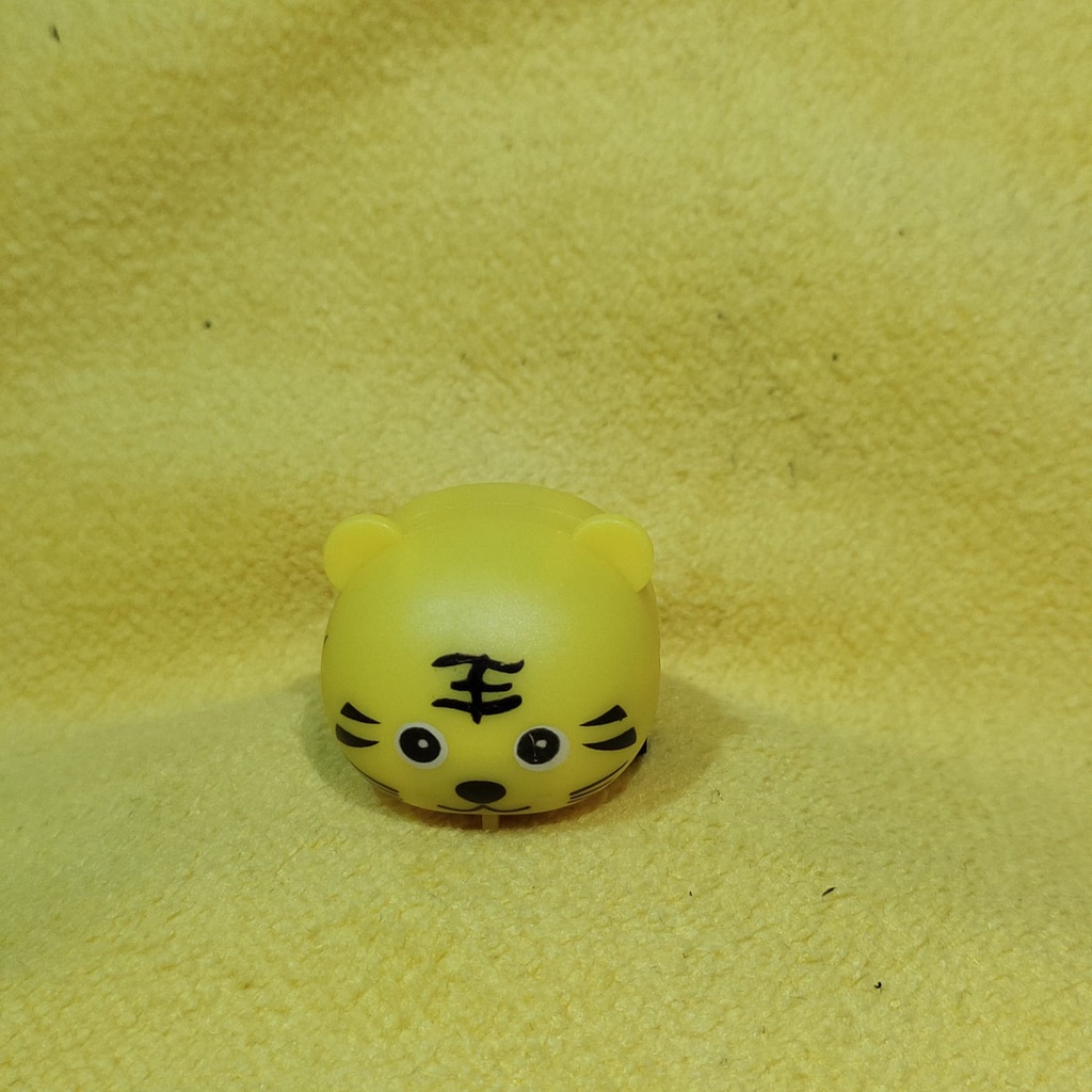 Mainan Anak Mini Pullback Runner Car Karakter Hewan Edukasi Pull Back Kendaraan Kids Toys Souvenir Ulang tahun-KUNING MACAN