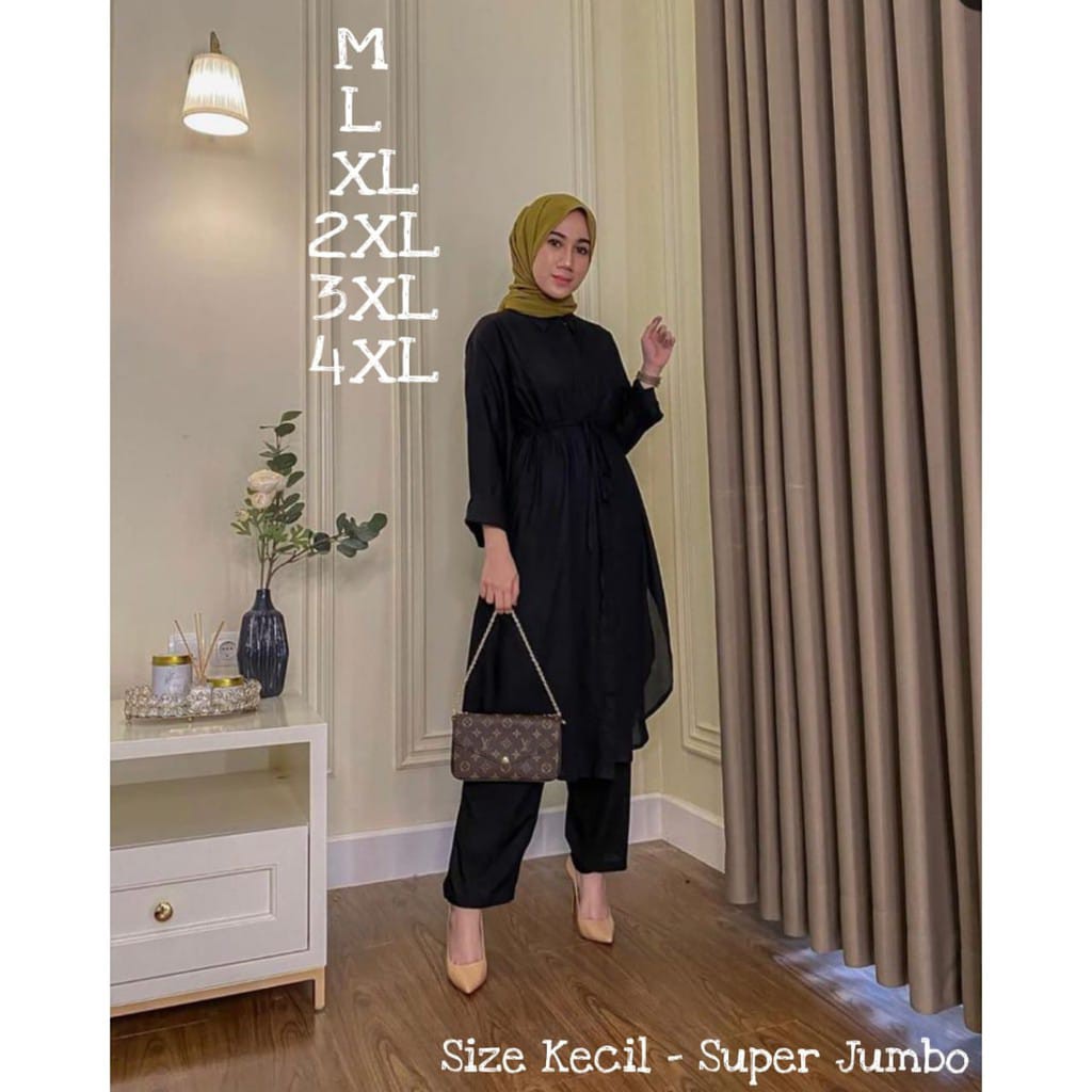PROMO Aurelia Set Bahan Katun Rayon / Baju Set Jumbo LD 115 / Baju Wanita Terbaru 2020 Modern