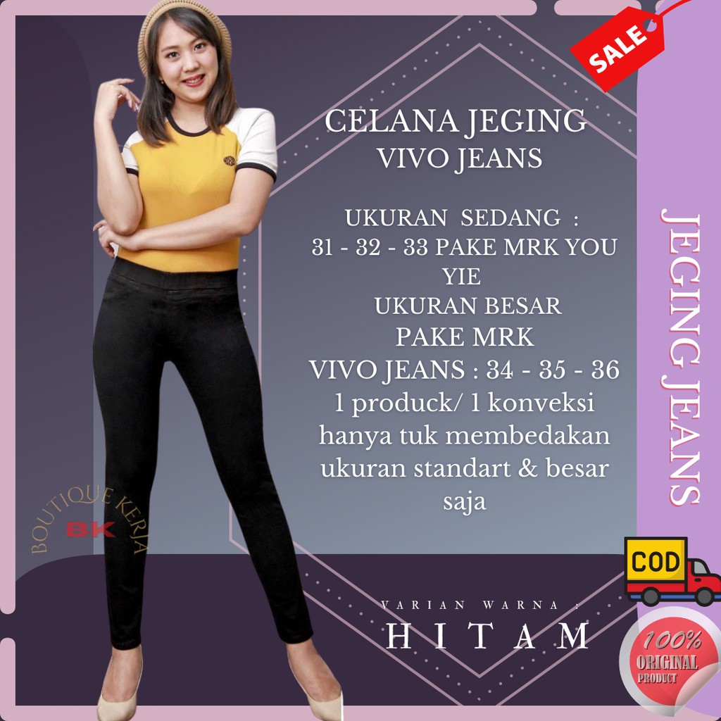 Celana jeans wanita levis cewek skinny jins kekinian pinggang karet pensil santai kerja kecil besar