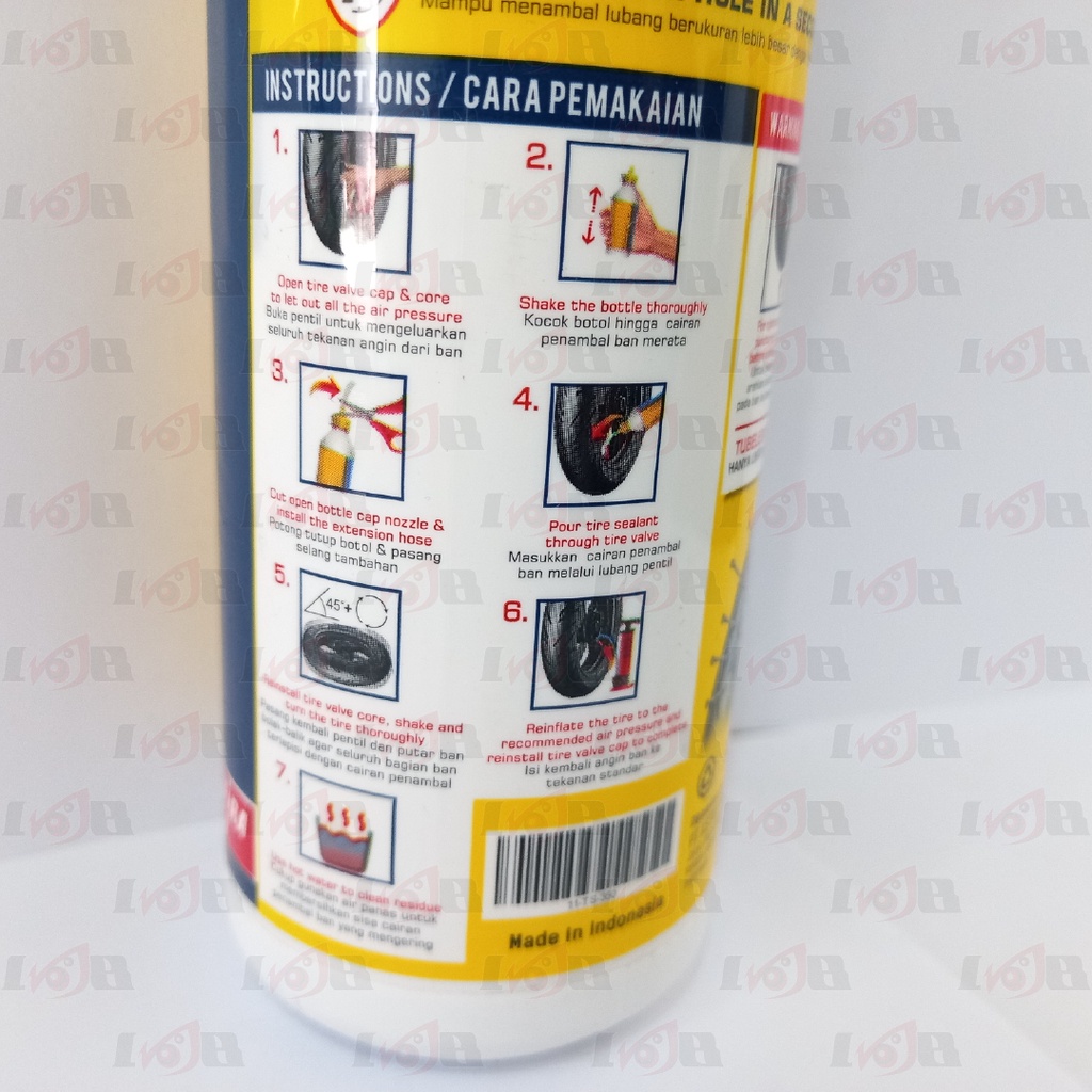 ASPIRA Cairan Anti Bocor 350ml Tambal Ban Tubeles Tire Sealant Motor Mobil Anti Ranjau Paku Protech