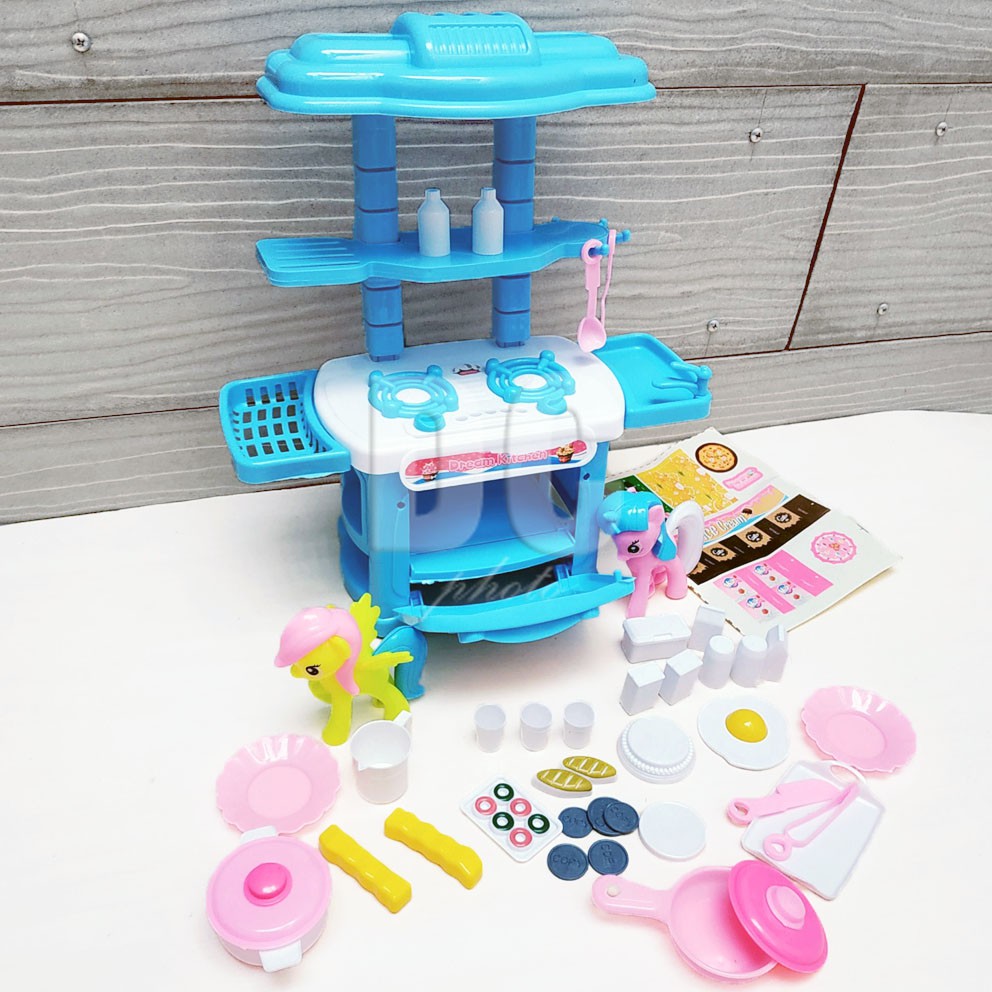 Happy Kitchen Set Little Pony 108 Biru Mainan Masak-masakan Peralatan Dapur Mini