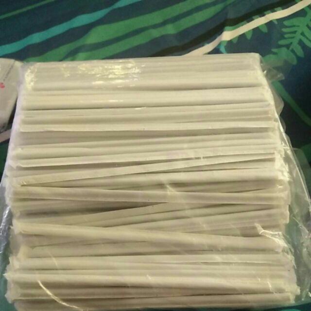 Sedotan/pipet Bengkok Fleksibel 22cm Higienis Steril Putih/hitam 5mm @500pcs