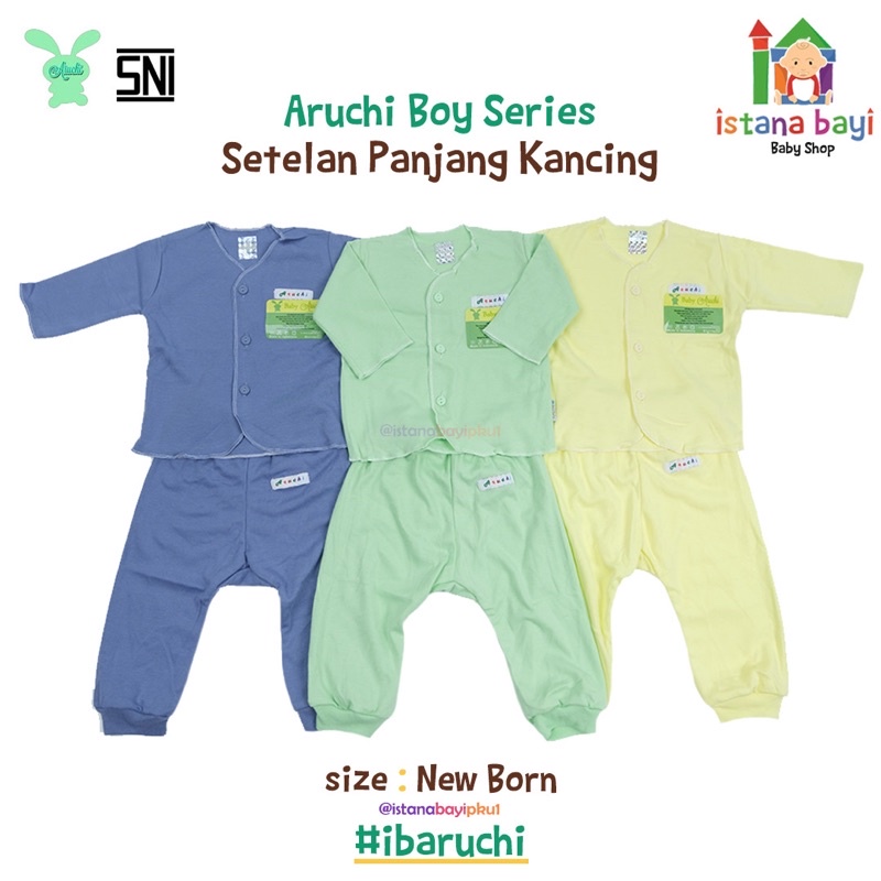 Aruchi Setelan Oblong Panjang Warna Boy / Girl - Aruchi Piyama Anak