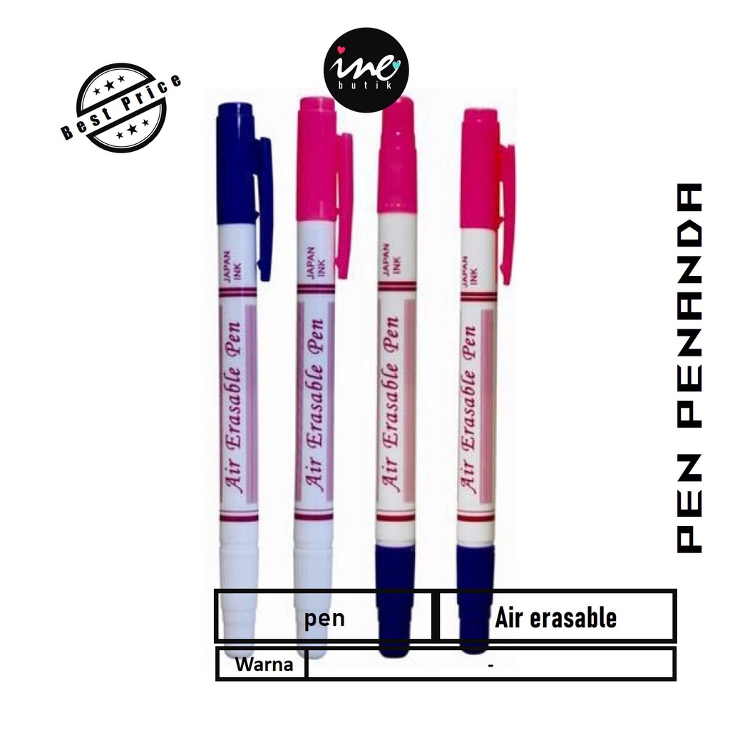

PEN MARKER BAHAN - PEN PENANDA KAIN - QUILTING PEN - PEN PENANDA 2 SISI