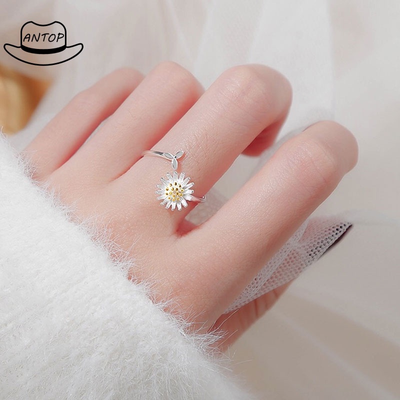 Korean Cincin Daisy Bunga Untuk Wanita Fashion Aksesoris ANTOP