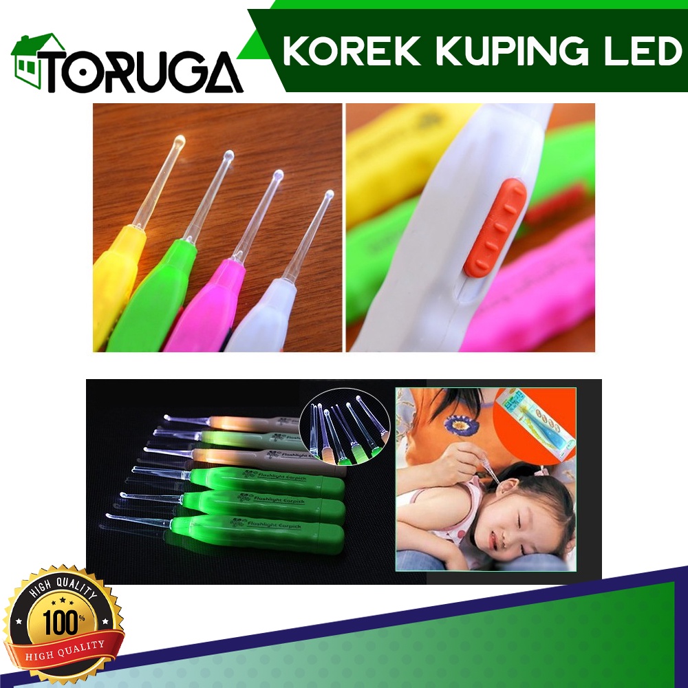 Korek Kuping LED Alat Pembersih Telinga Elektrik Lampu Senter Earpick Mini Praktis