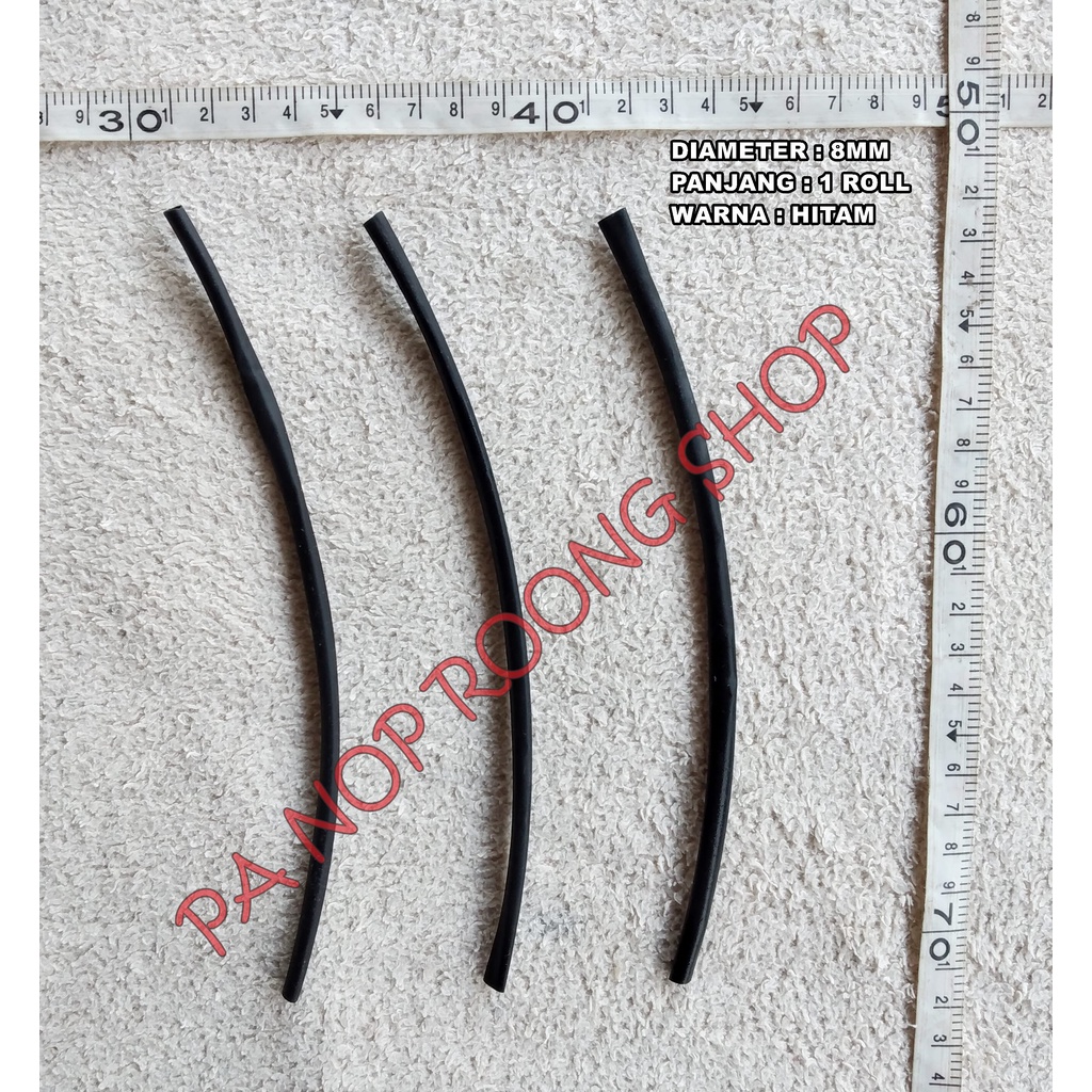 ISOLASI BAKAR ( HEAT SHRINK ) 8MM X 1 ROLL HITAM