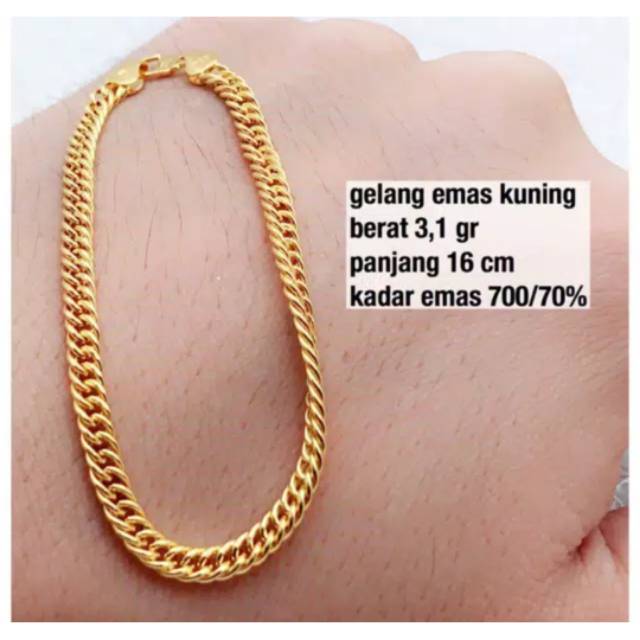 GELANG Emas Asli Berat 3gr Kadar 700 70%