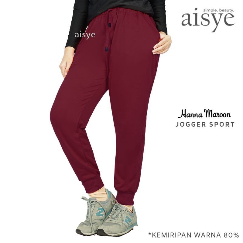 Celana Jogger Pants Sporty Aisye Wanita Korean Style Joger Training Panjang Sport Cewek Babyterry