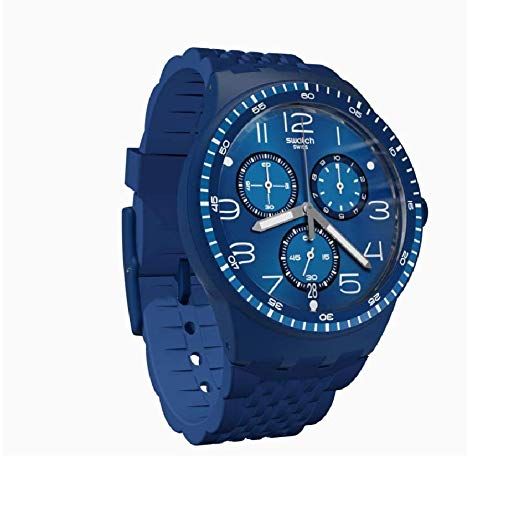 Jam Tangan pria fashion cowo karet swatch SUSN415 TRIPLE BLU Original