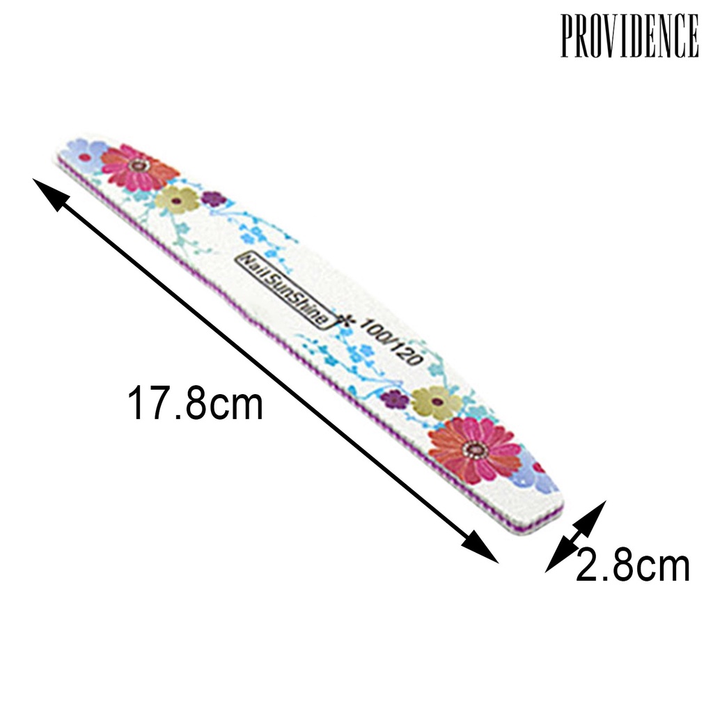 Providence 10Pcs Nail File Wide Application DIY PS Floral Half Moon Emery Board for Female