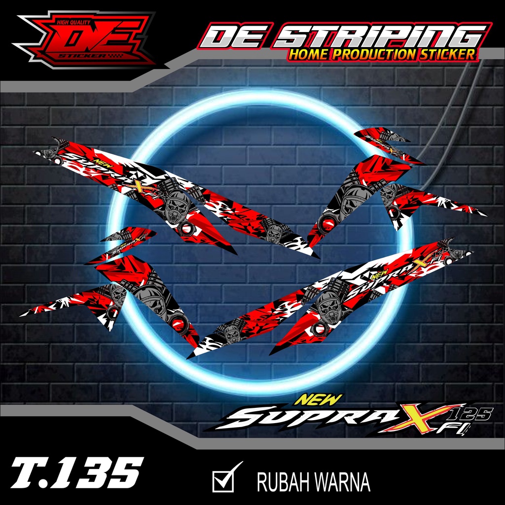 Striping Stiker Motor Supra X 125 Motif Samurai Keren T135