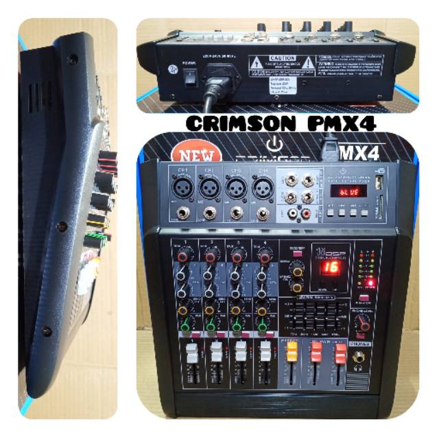 MIXER AUDIO 4 CHANNEL CRIMSON PMX4 PROFESIONAL DSP DIGITAL EFFECT